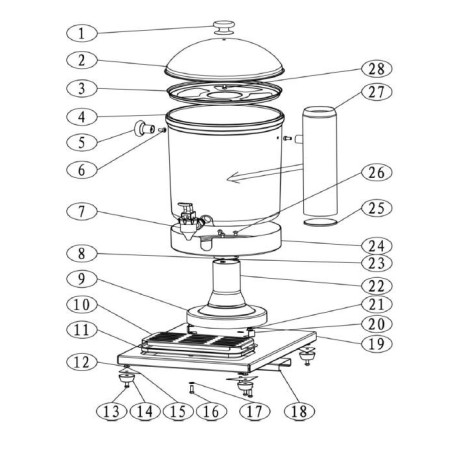 Distributeur de jus double capacité 8+8 litres