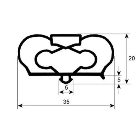 joint for refrigerator profile 9798 Width 426mm Height 456mm insertion measurement Infrico ME1003BAN