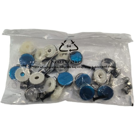 Kit  Sujeción Cristales Vitrinas Rotor Embellecedor Inoxidable 14