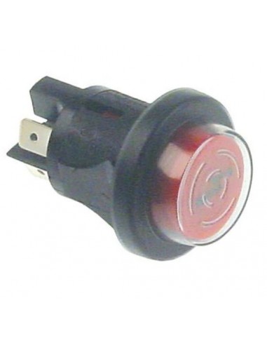 pulsador medida de montaje ø25mm redondo rojo 1NO 250V 16A con cubierta protectora 346318