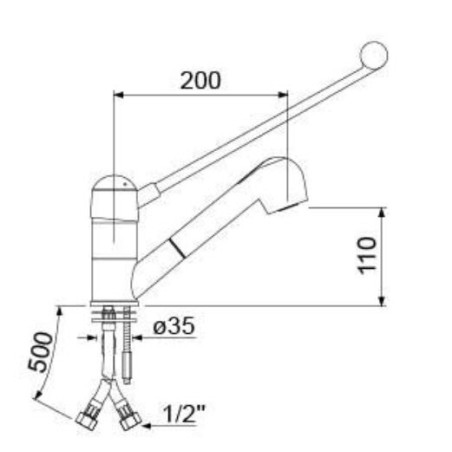 robinet monocommande à 1 trou poignée longue 549241