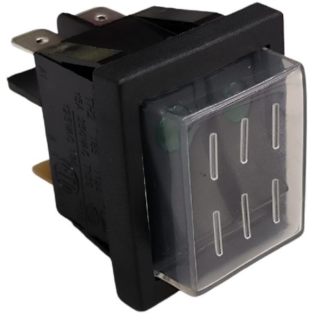 interrupteur basculant dimensions de montage 30x22mm vert - vert 1NO/1NO/lampe 250V 20A éclairé ECO1C-003