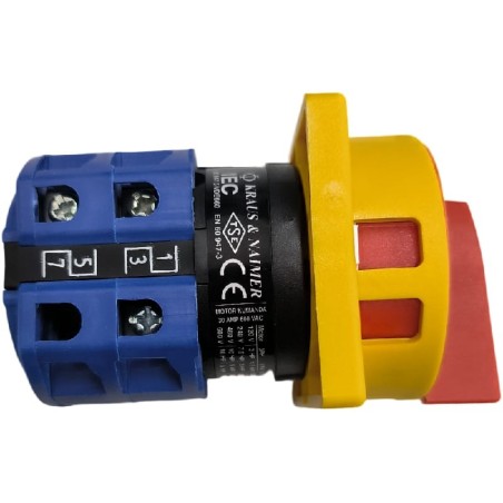 Chave Seletora Giratória 2 0-1 3 polos 25A CA20 A202 Kraus & Naimer VNR Emergência