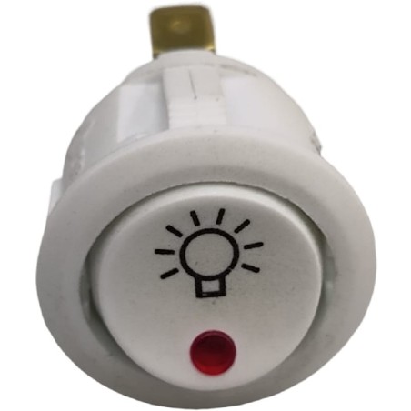 Interruptor basculante medida de montagem 20mm Branco Serigrafiado Iluminado 1NO 250V 10A 0-I Forno VNR