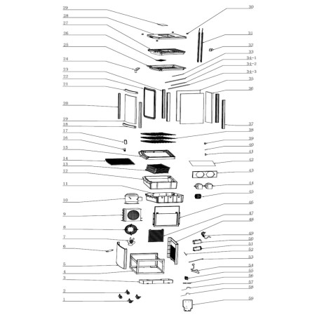 Cristal doble Curvo con cámara parte Puerta  Vitrina RT-280L despiece número 19 1.1.E.E2.02.19