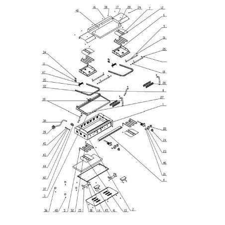 Braçadeira de Eixo Grill 14x14x34mm Ø6,5mm