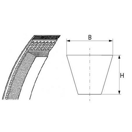 Correia trapezoidal A/13 L 686mm largura da correia 13mm H 8mm Cortadora de pão MQ-32