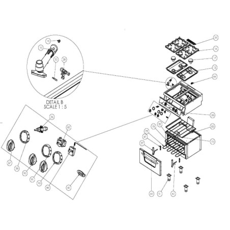 Grelha de chaminé Ozti 6260.00058.96 70x290mm