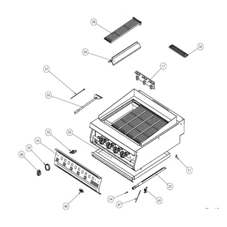 Chimney grille Ozti 6260.00058.96 70x290mm