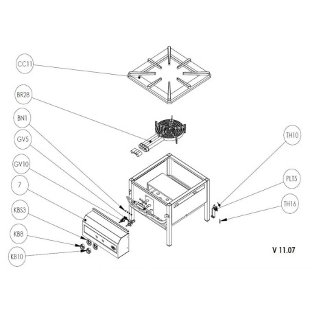 Oztiryakiler Burner Stove 4 Tubes 051309 96267.00001.04 BR28 7865.70705.44