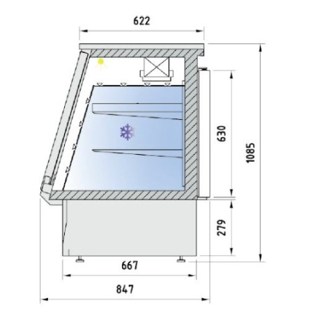 Vitrine Fechada de Cristal Rebatível 2000
