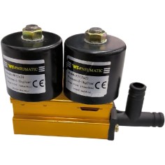 Válvula eletromagnética dupla DZ-350 DZ-450 DV24V Eixo de 14mm Ø15(2X2)- Eixo 13mm Ø6(2x3) WT Pneumático Haibing Embalagem