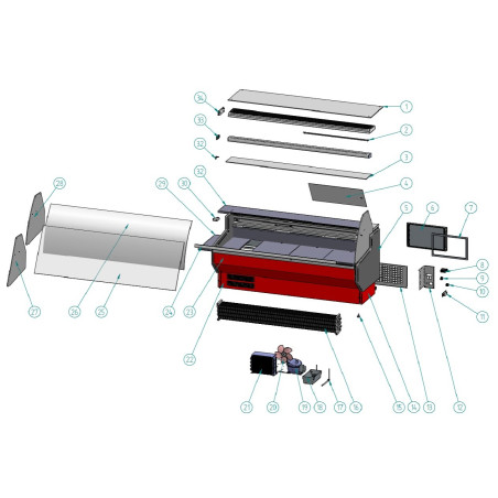 Vitrine Expositora VED-8-15-R 1500 Cristal Reto Frontal Preto