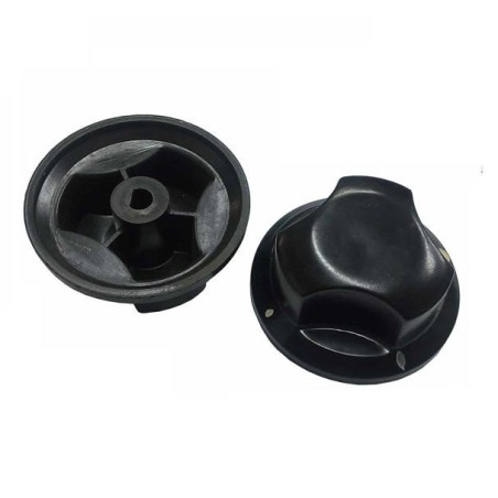 Mando Plástico Duro Eje ø 8x6mm Diámetro 70mm