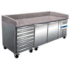 Mesa refrigerada preparación pizzas PZ-2610TN 2 puertas + cajones