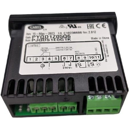 Termostato Digital Carel PYQD1Z05Q6 PJQDS1E0G1K  230V 12A Sondas NTC