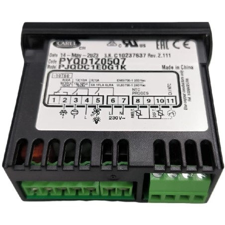 Carel Digital Thermostat PYQD1Z05Q7 PJQDC1EDG1K 230V 12A NTC Probes