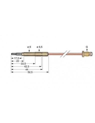 termopar conexión para conector ø6,0(6,5)mm M8x1 L 320mm Gas Turhan