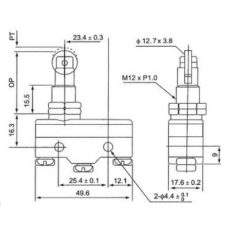 Micro-interrupteur Z-15GQ22-B 380V 15A M12