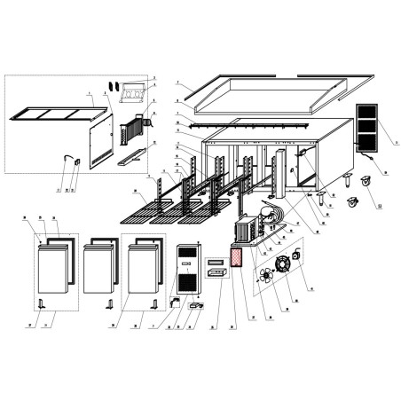 Joint de réfrigérateur 615x410mm Inséré 8mm 590x385mm Magnétisé Largeur 35mm PA1100TN.22