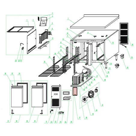 Mesa de refrigeración Serie 600 SNACK2200TN 2 puertas