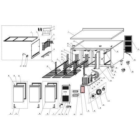 Mesa de refrigeración Serie 600 SNACK3200TN 3 puertas