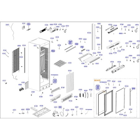 Porte d'armoire réfrigérée USS 374 DTKE B0405040968