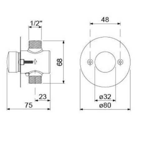 válvula de cierre automático válvula encastrada s rosca 1/2" H 68mm  548199