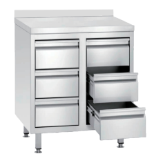 Mesa gaveteiro 1000X600X850mm + 100mm 6 gavetas