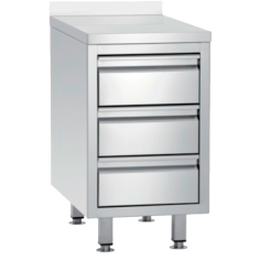 Mesa gaveteiro 500X600X850mm + 100mm 3 gavetas