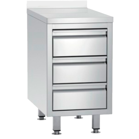 Table de rangement 500X600X850mm + 100mm 3 tiroirs