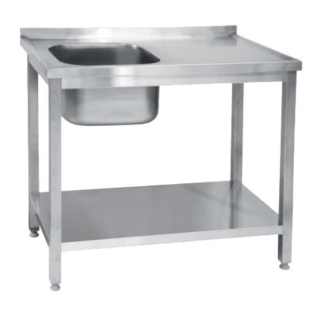 Removable Industrial Sink 1400x600mm 1 Bowl Left 450x450x300mm With Countertop. 1 Shelf