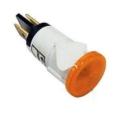 Luz piloto Ø 13mm 230V laranja emenda conector Faston 6,3mm L 32,5mm