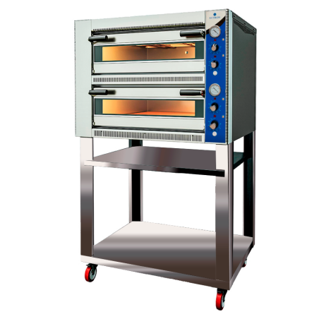 Horno Doble Eléctrico para 4+4 Pizzas de 33cm DYP-4+4 Con Soporte