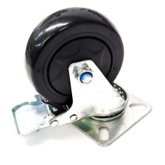 Swivel wheel fiber ø 98mm H128mm Base 90x90mm Holes 11x20mm with Brake