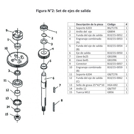 Mixer Shaft CT-B10L B10Cr L105mm Breakdown number 4 B10-15-0048