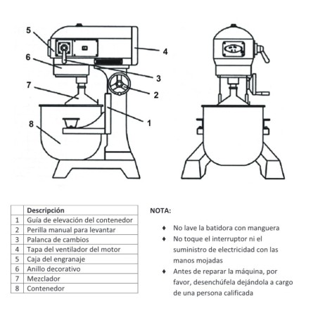 Eixo Misturador Amassadora CT-B10L B10Cr L137mm Despiece número 13 B10-15-0069 M6