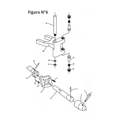 Mixer Axle Kneader CT-B20L B20Cr L180mm Breakdown number 14 B20G-0045
