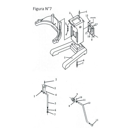 Axe mélangeur pétrin CT-B20L B20Cr L180mm Détail numéro 14 B20G-0045