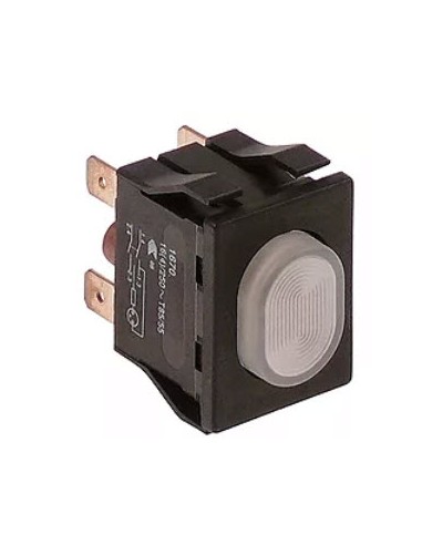 interruptor pulsante medida de montaje 30x22mm blanco 2NO 250V 16A iluminado Sammic 2319215 346041