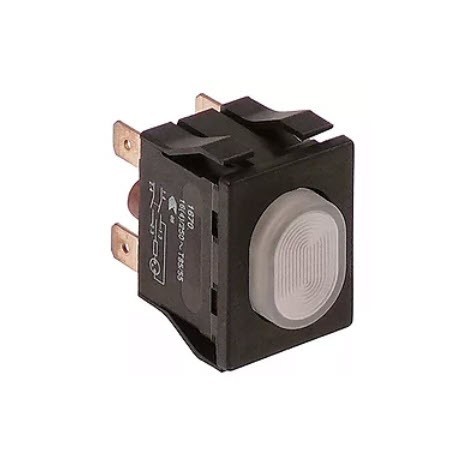 interruptor pulsante medida de montaje 30x22mm blanco 2NO 250V 16A iluminado Sammic 2319215 346041