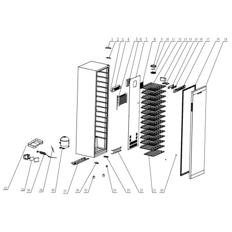 Wine Cooler Evaporator DSJ-190 350x170x50mm Breakdown number 5 3.02.06.0354