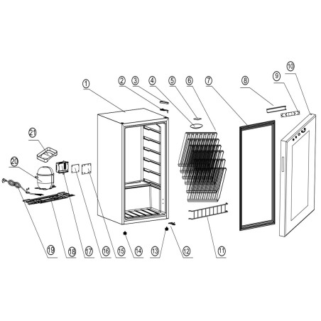 Placa electrónica display Vinoteca DSJ-130 JD-FEF-18B