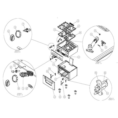 Rejilla Quemador cocina Ozti Serie 650 700 750 550x350mm 3,9KG-QT 6260.00058.49