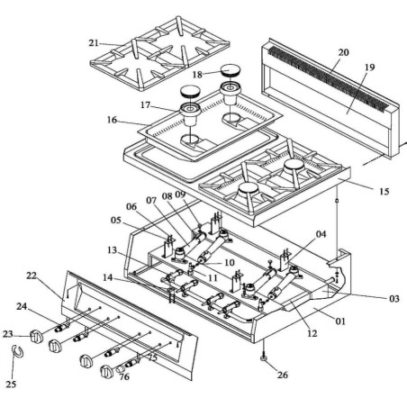 Ozti Series 650 700 750 Burner Grate 550x350mm 3.9KG-QT 6260.00058.49