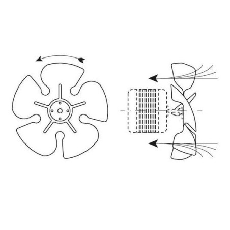 roue de ventilateur aspirant ø 250mm fixation tige 25,4mm inclinaison de la pale 28° 601567
