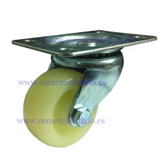 Roue pivotante en fibre ø 63mm H63mm fixation plaque 98x70mm