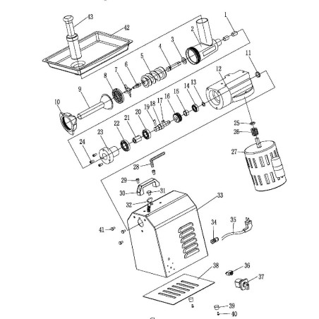 Bandeja Inox Picadora de 22 TC-22-TC22  300x400mm Ø55mm
