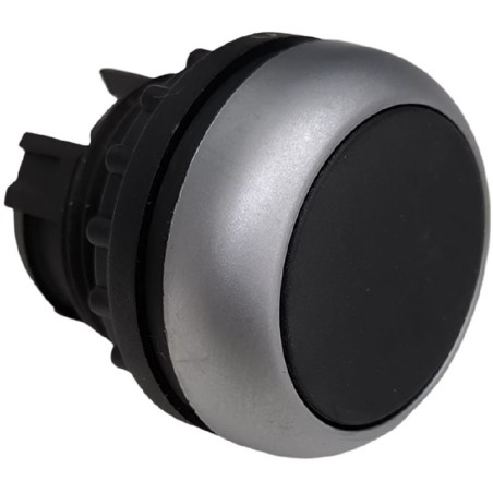 tecla medida de montaje ø22mm plata con lente negra 346271 346737