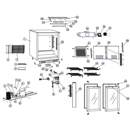 Support charnière droite Kit Armoire RB-220H RB-320H